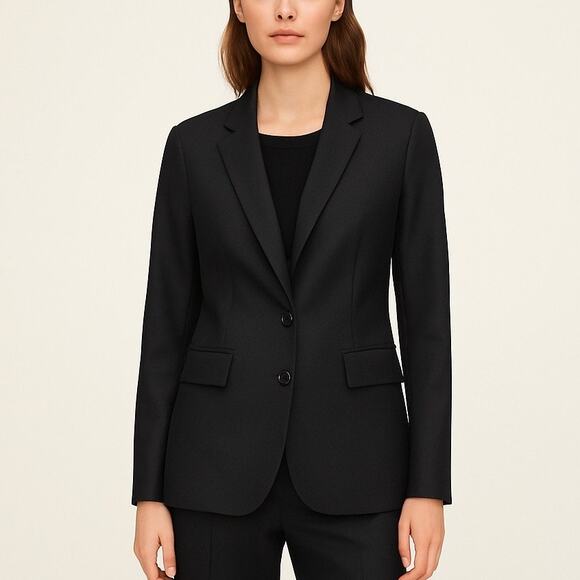 Theory Aaren Continuous Jacket Blazer Black Wool Blend - Picture 1 of 8
